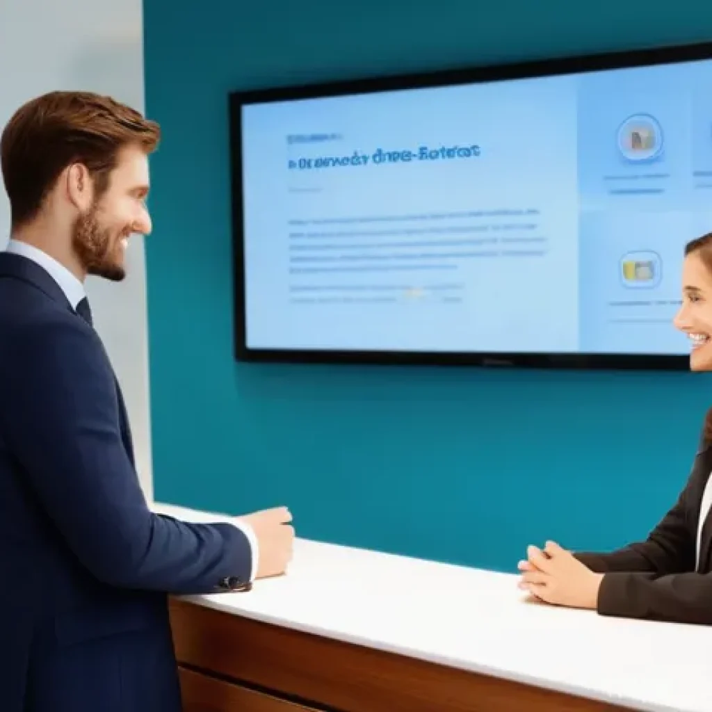 서비스관리사와 서비스 산업 직무 변화 - **Prompt:** A heartwarming scene in a bright, modern customer service lounge. A diverse customer, wa...