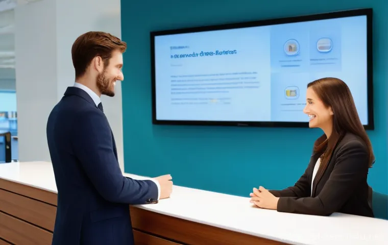 서비스관리사와 서비스 산업 직무 변화 - **Prompt:** A heartwarming scene in a bright, modern customer service lounge. A diverse customer, wa...