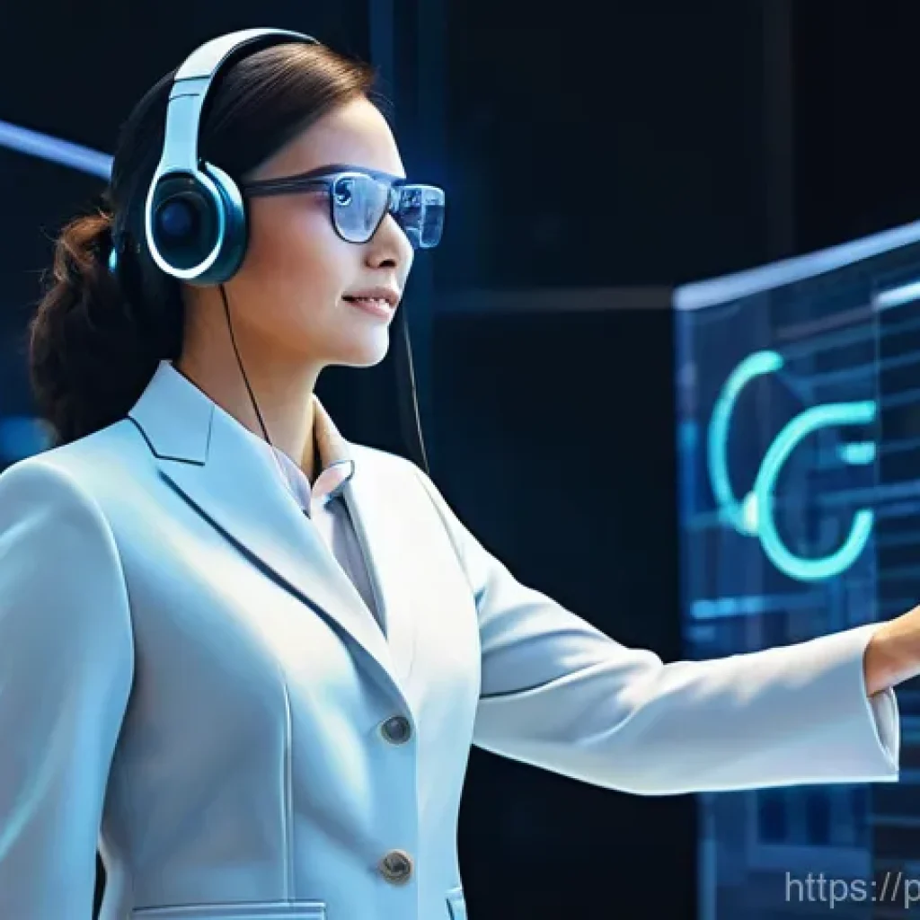 서비스관리사와 기술 혁신 사례 - **Prompt 1: The Human-AI Symphony Conductor**
    "A visionary female service manager, in her late 4...