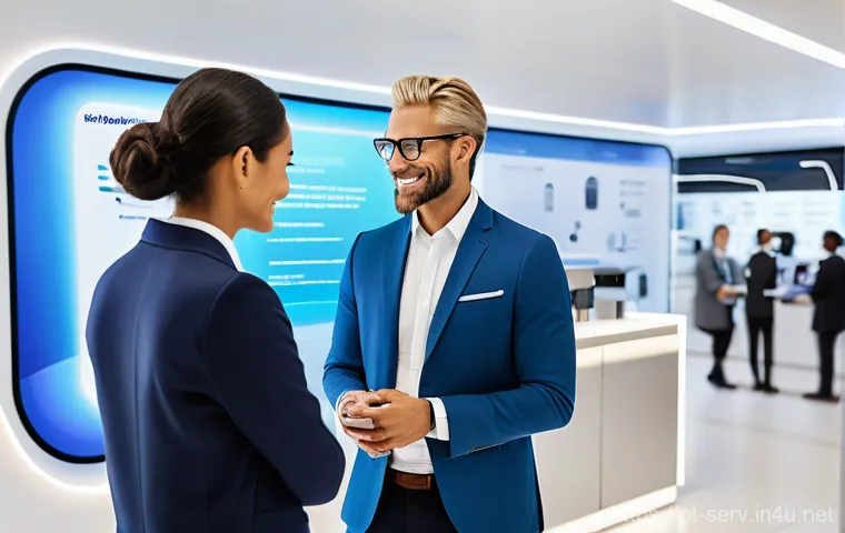 서비스관리사와 기술 혁신 사례 - **Prompt 2: Personalized Digital Interaction**
    "A young adult (gender-neutral, dressed in modern...